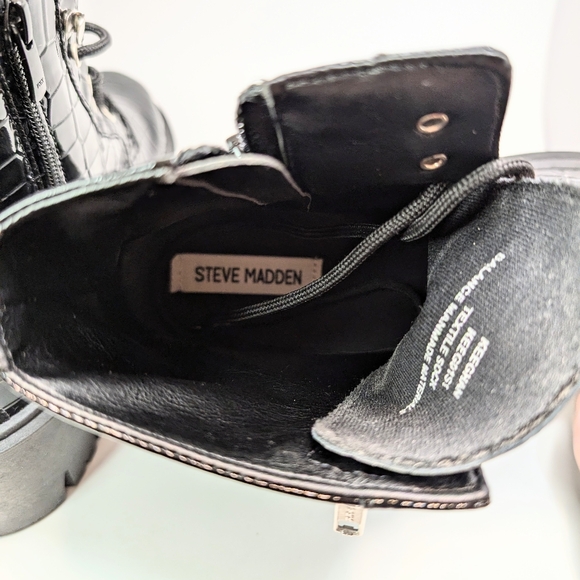 Steve Madden Keeghan combat black boots size 11 - Picture 8 of 13